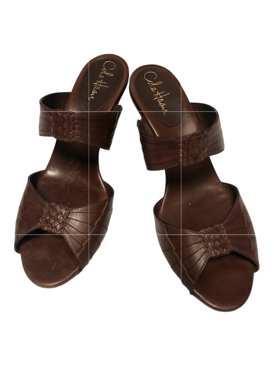 Cole Haan Shoes - Cole Haan Nike Air Huarache Oxblood Brown Leather Wedge Sandals 10B